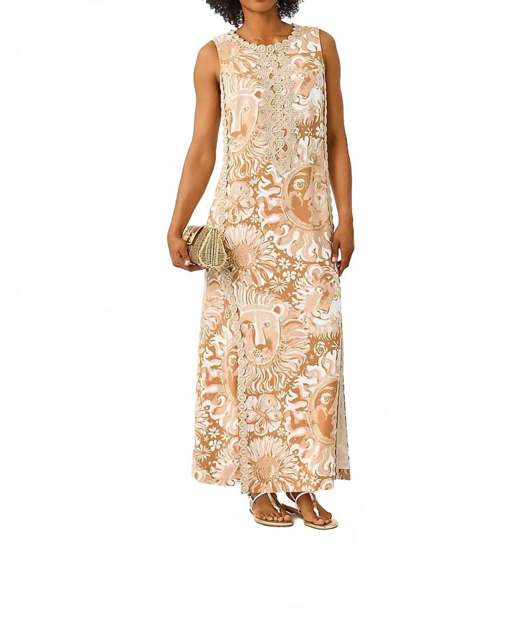 NEW LILLY PULITZER edita maxi shift dress in iced latte oversized jims stuff